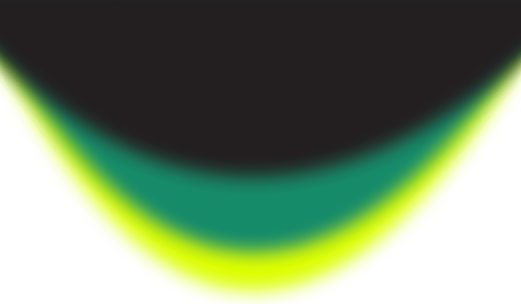 Gradient curves downward, transitioning from black to teal to bright yellow, against a black background.